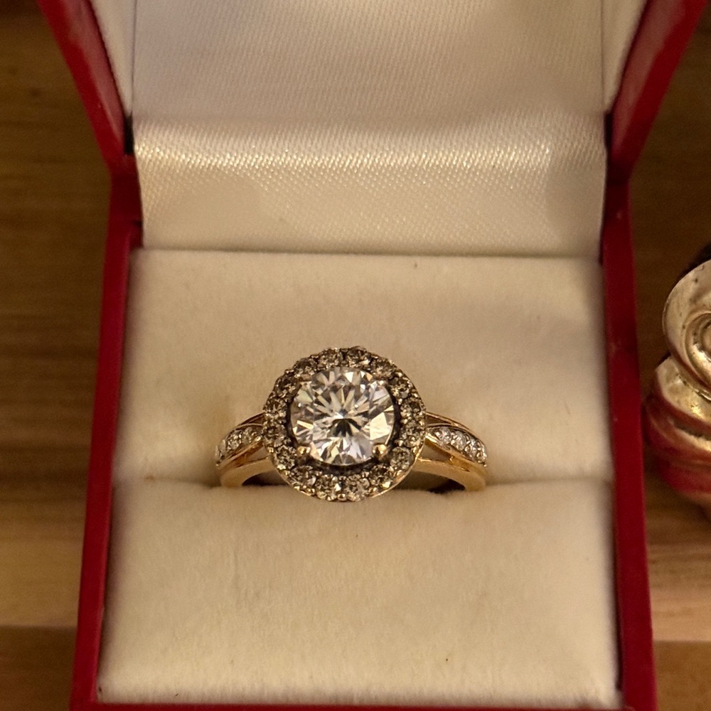 14K Yellow Gold Moissanite Ring 2.60CTW DEW Size 8